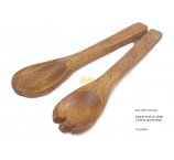 WIDELEC I ŁYŻKA, KOMPLET ŁYŻEK DO SAŁATKI z drewna egzotycznego 25 cm
