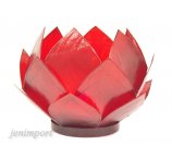 ŚWIECZNIK NA T-LIGHTA LOTOS 18 CM CZERWONY KOLOR Z MUSZLI